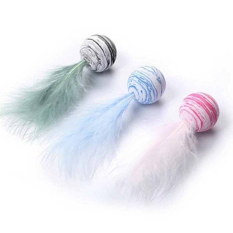 Fancy Feather Ball Cat Toys