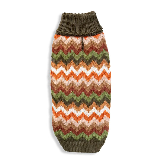 Forest Chevron Knit Alpaca Sweater