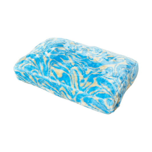 Swirl Fluffy Dog Bed - Blue/Beige