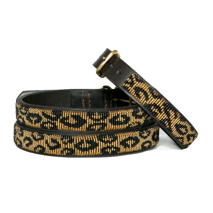 Beaded Dog Collar - Leopard
