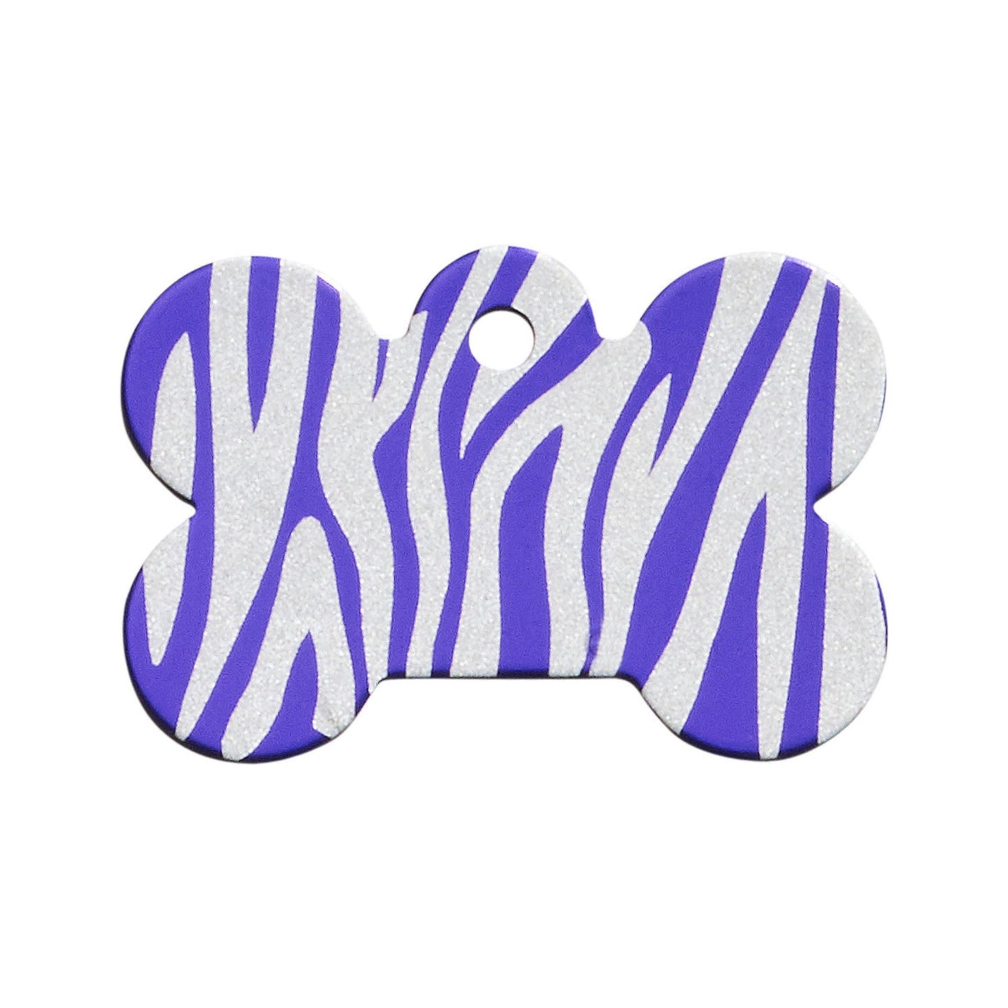 Bone Shaped Zebra Tag - Purple