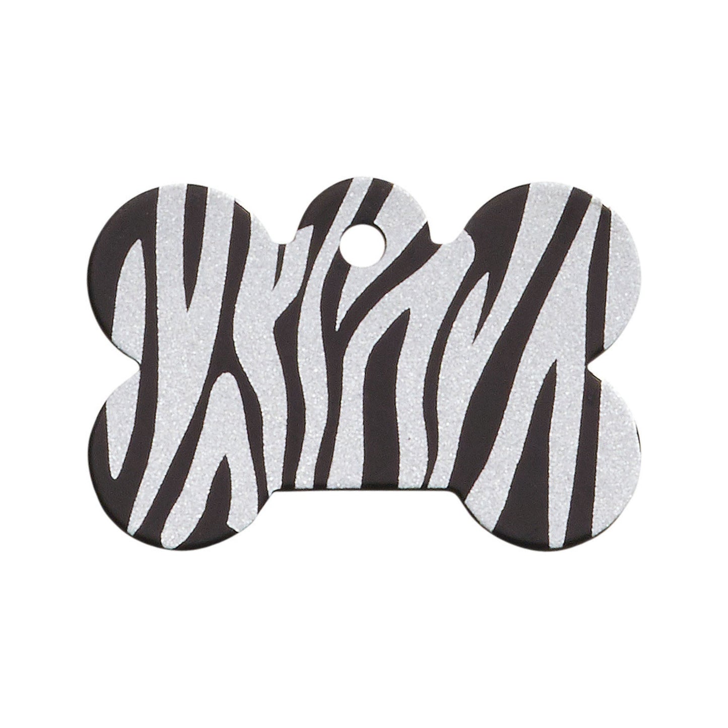 Bone Shaped Zebra Tag - Black