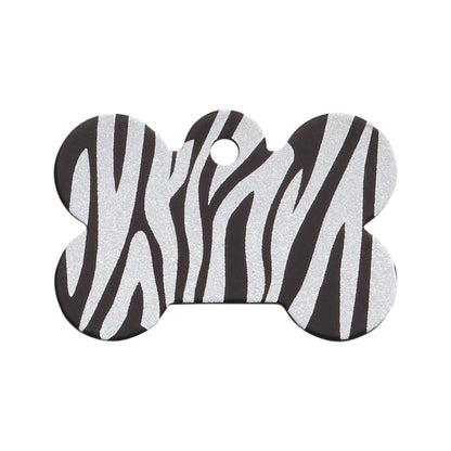 Bone Shaped Zebra Tag - Black