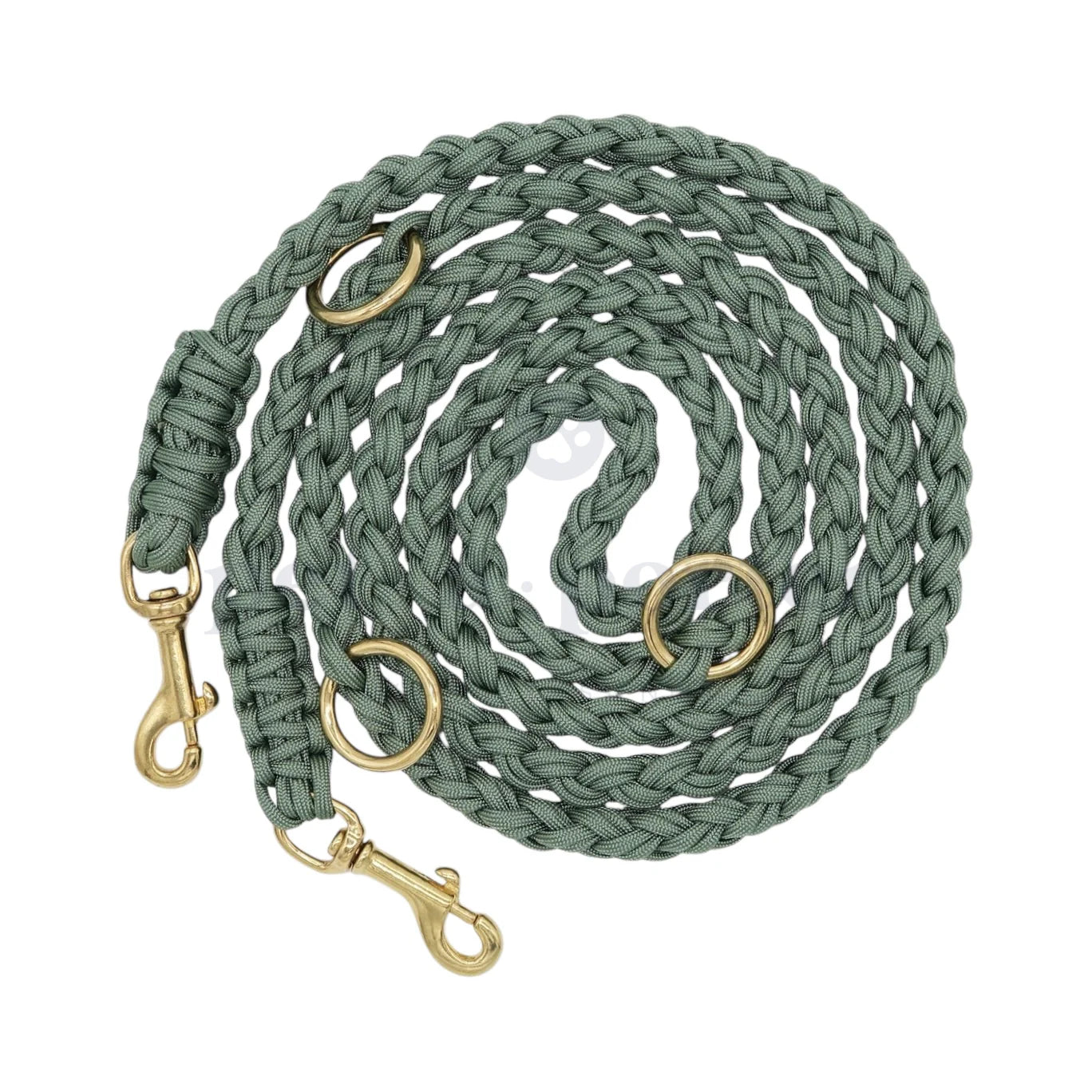 Adjustable Paracord Leash - Foggy Green