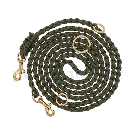 Adjustable Paracord Leash - Army Green