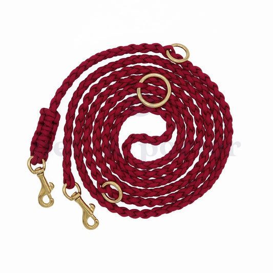 Adjustable Paracord Leash - Burgundy
