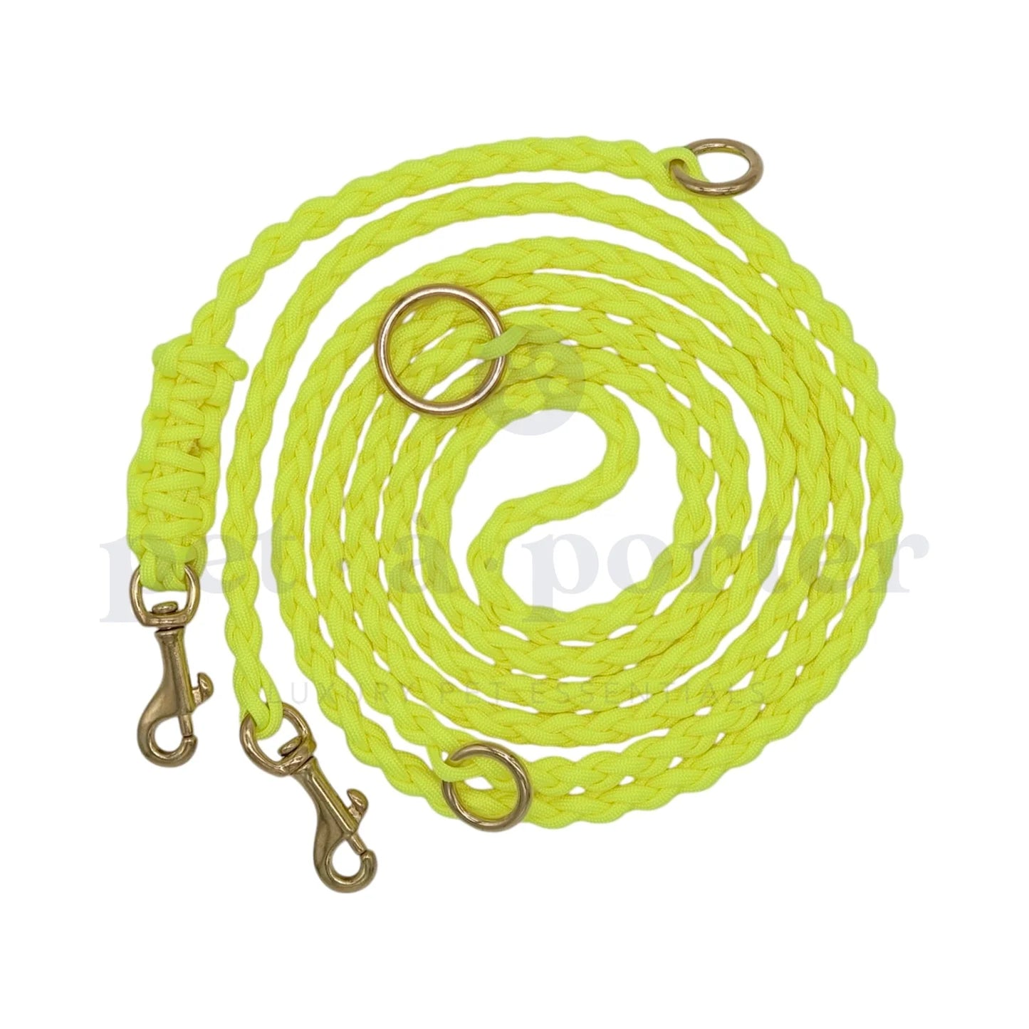 Adjustable Paracord Leash - Neon Yellow