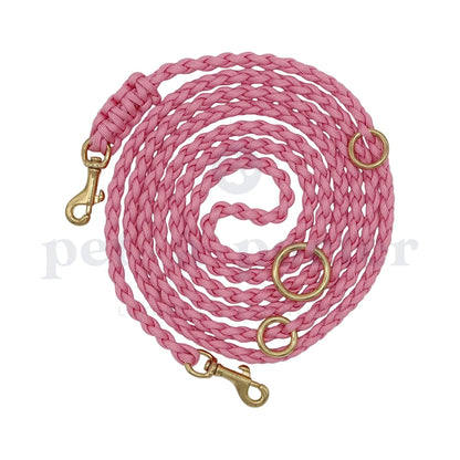 Adjustable Paracord Leash - Pastel Pink