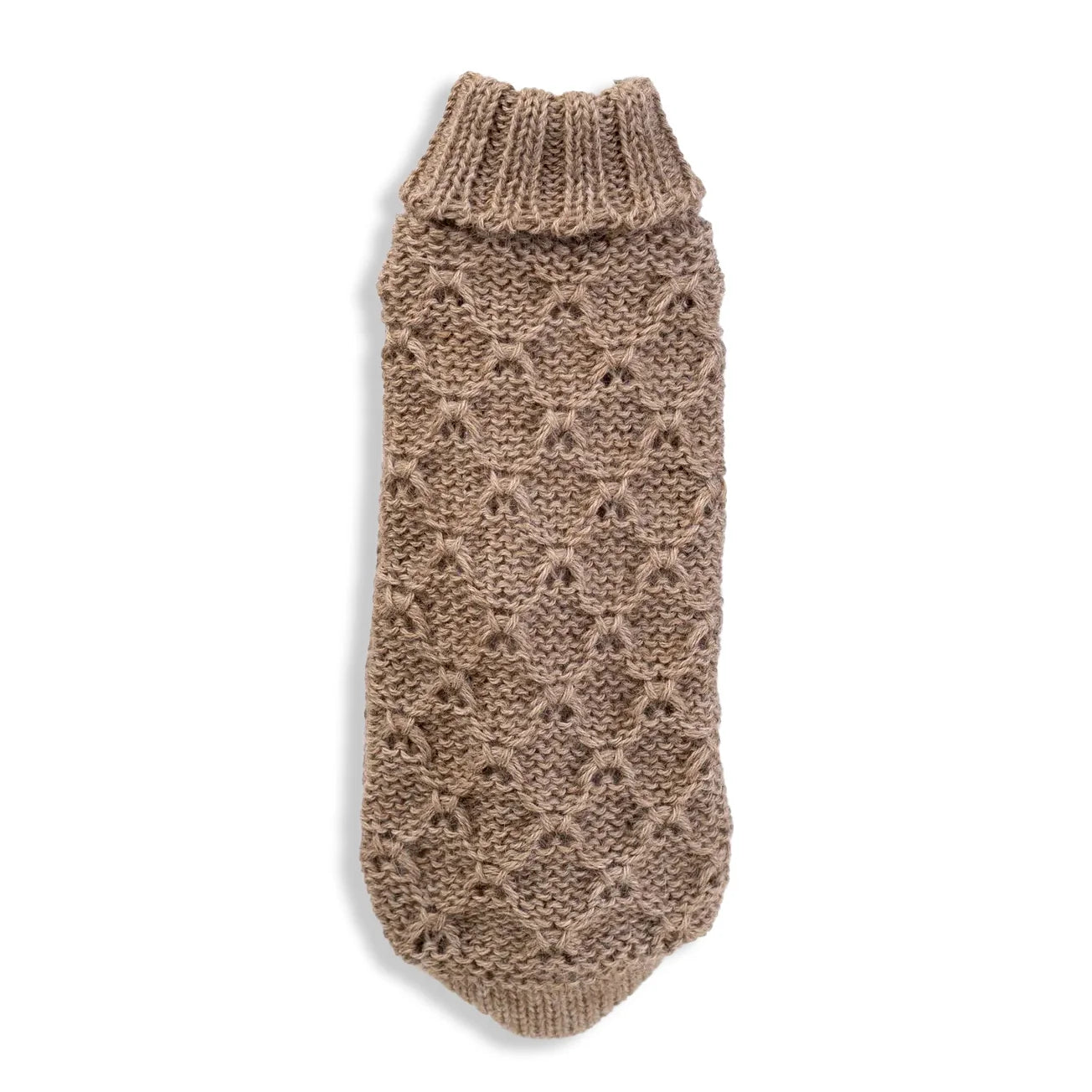 Toasted Almond Lattice Alpaca Sweater