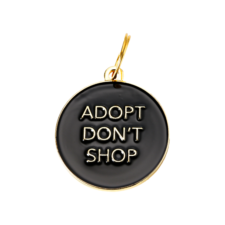 Adopt Don't Shop Dog Tag - Black